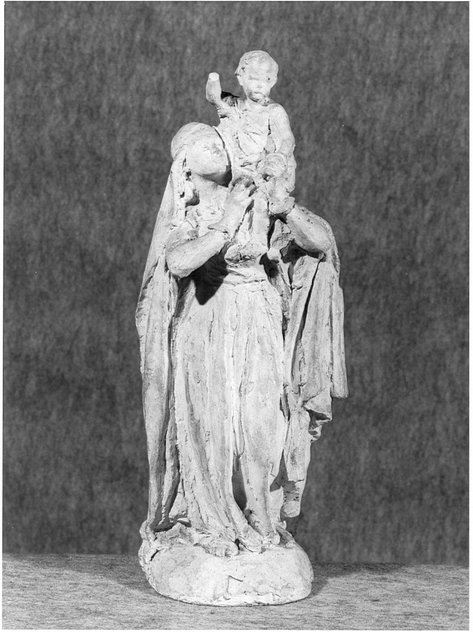 Figura femminile che regge un fanciullo sulle spalle (statuetta, opera isolata) - bottega italiana (prima metà sec. XIX)