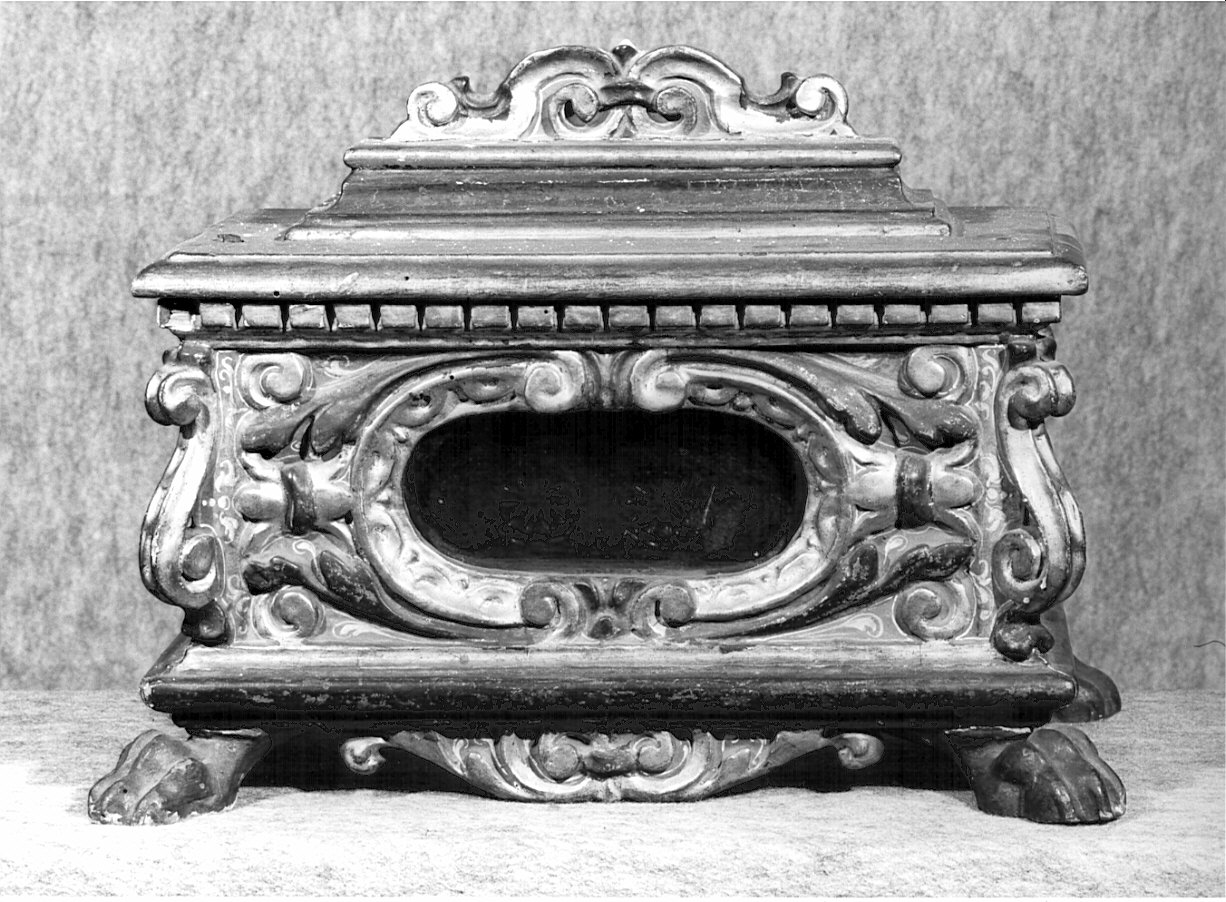 reliquiario a teca - a urna, opera isolata - bottega lombarda (sec. XVII)