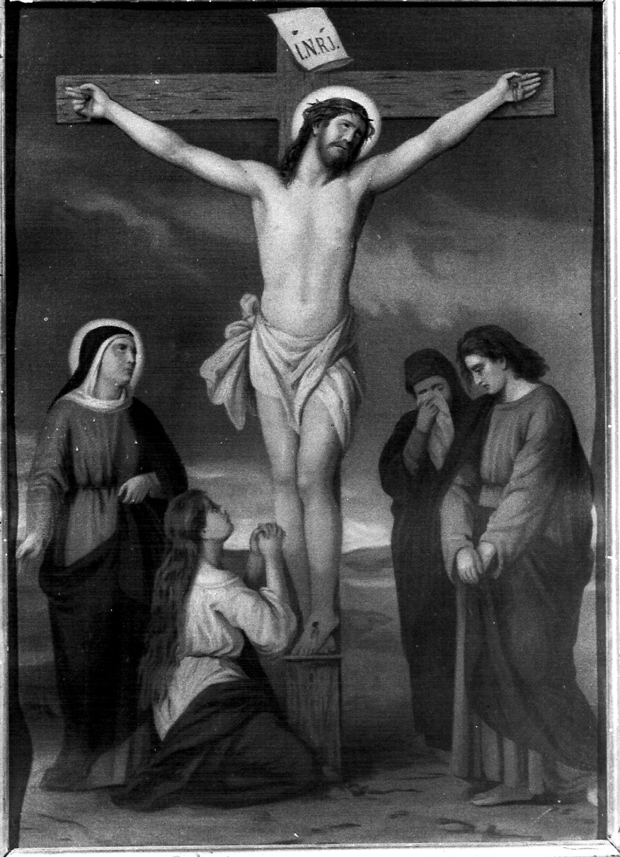 stazione XII: Gesù innalzato e morto in croce (dipinto, elemento d'insieme) - ambito lombardo (prima metà sec. XX)