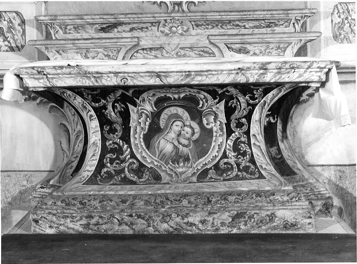Madonna con Bambino (paliotto, elemento d'insieme) - bottega lombarda (prima metà sec. XIX)