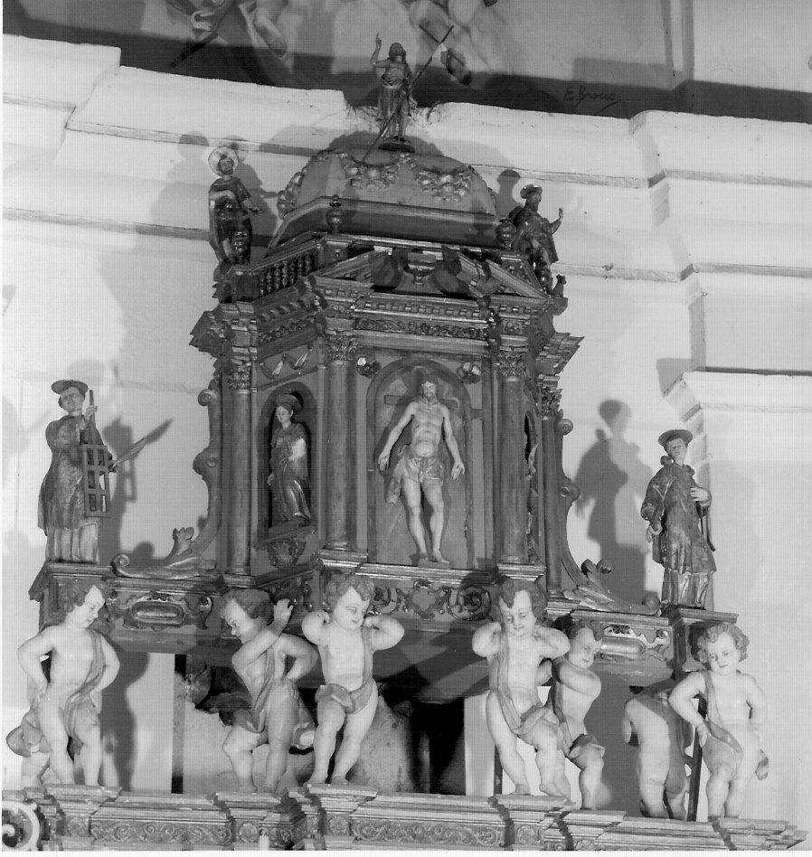tabernacolo - a tempietto, complesso decorativo - ambito valtellinese (seconda metà sec. XVII)