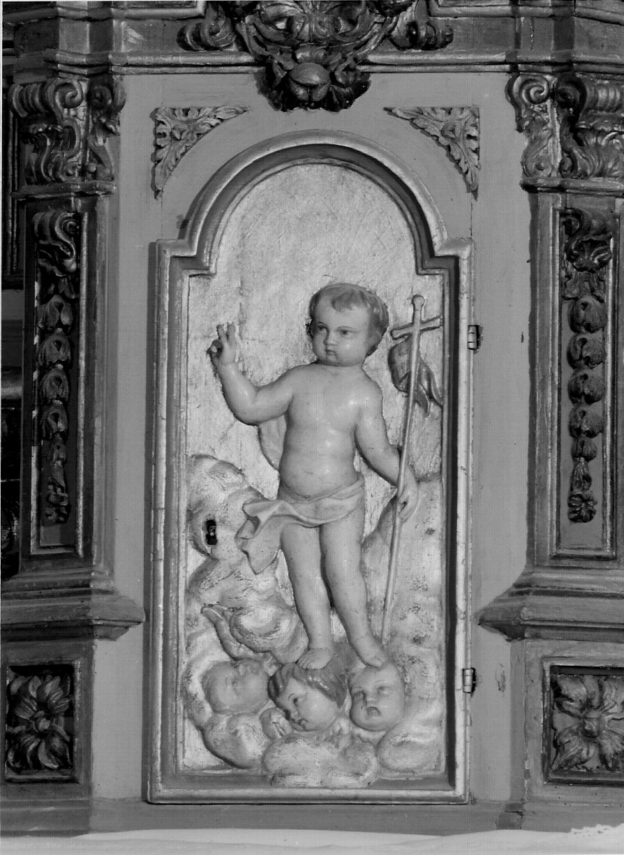 Gesù Bambino pantocratore (sportello di tabernacolo, elemento d'insieme) - ambito valtellinese (seconda metà sec. XVII)