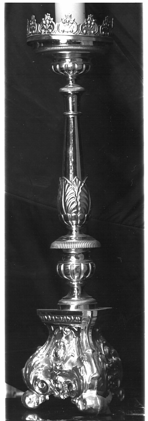 candeliere d'altare - bottega lombarda (fine/inizio, seconda metà secc. XVIII/ XIX, sec. XIX)