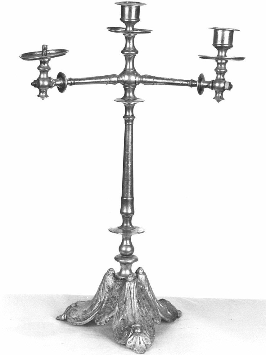 candelabro, coppia - bottega lombarda (seconda metà sec. XVIII, sec. XIX)