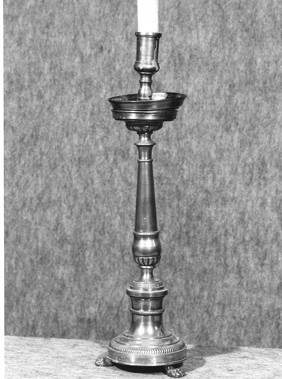 candeliere d'altare, coppia - bottega lombarda (metà sec. XIX)