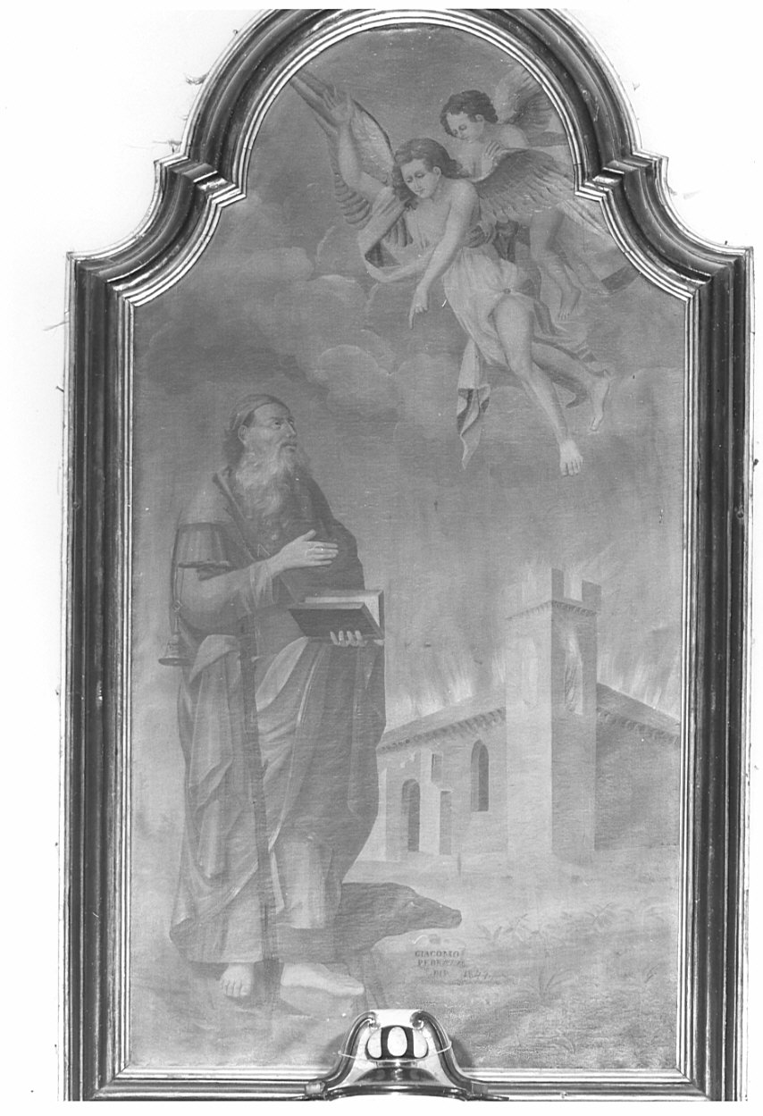 Sant'Antonio Abate/ angeli (dipinto, opera isolata) di Pedrazzi Giacomo Antonio (sec. XIX)