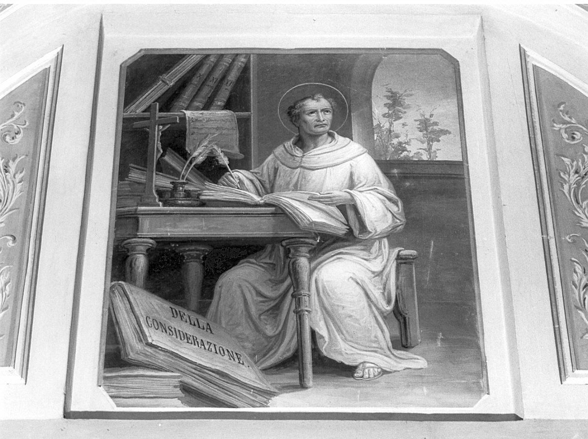 San Bernardo nello studio (dipinto, elemento d'insieme) di Tagliaferri Luigi (sec. XIX)