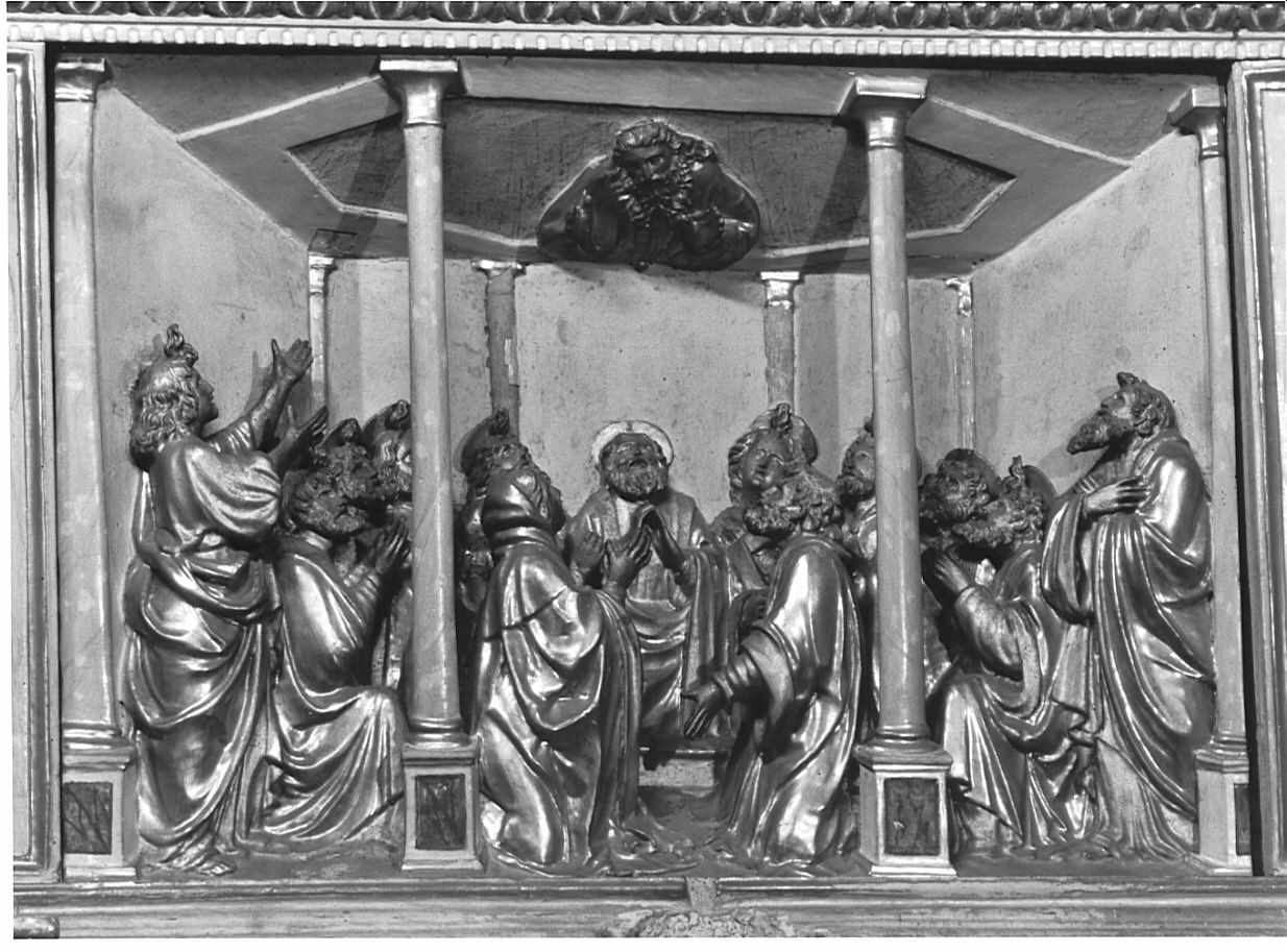 Pentecoste (rilievo, complesso decorativo) di Del Maino Giovanni Angelo (sec. XVI)