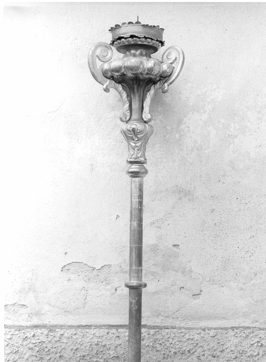 candelabro portatile, coppia - ambito valtellinese (seconda metà sec. XIX)