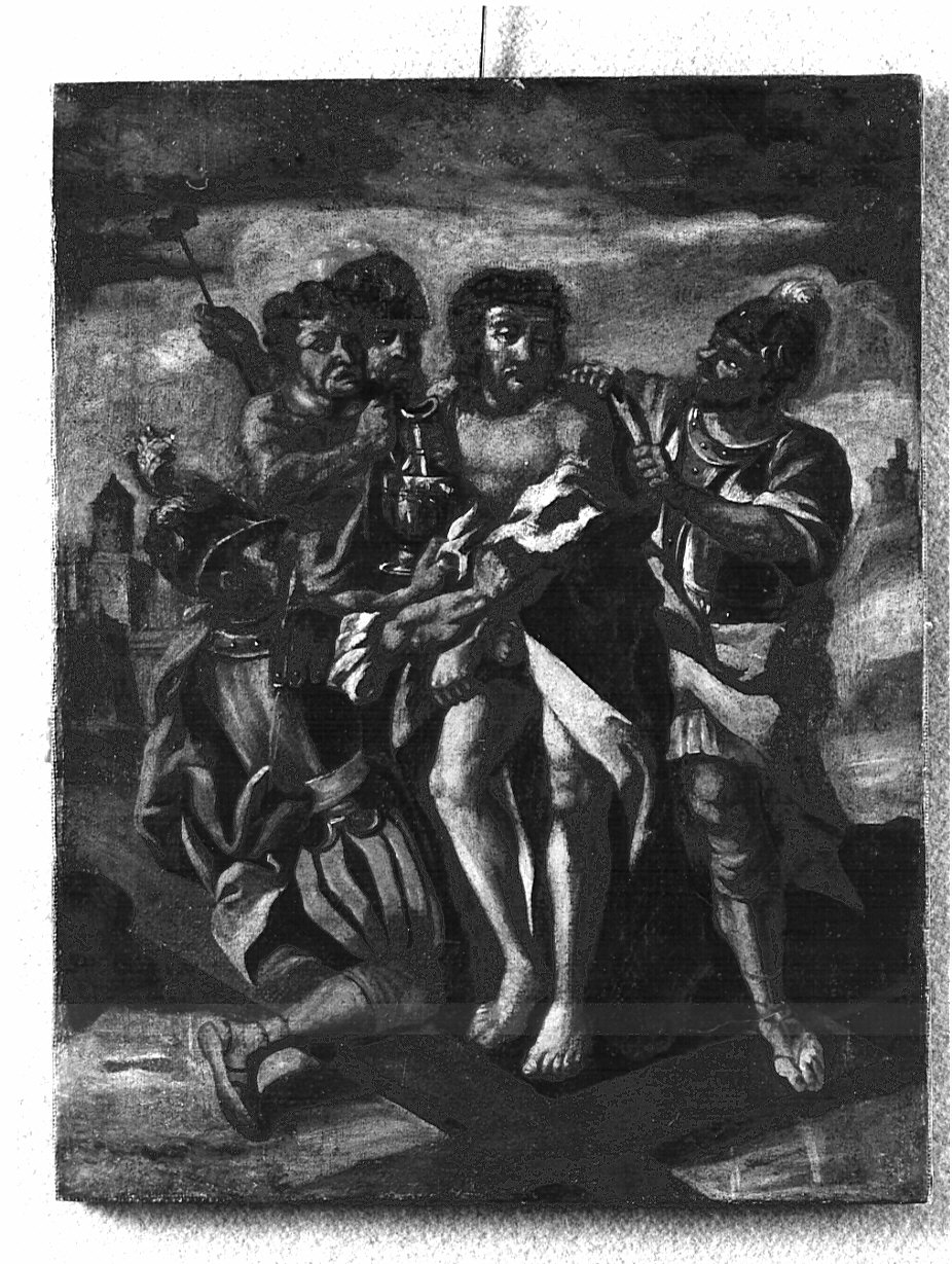 stazione X: Gesù spogliato e abbeverato di fiele (dipinto, elemento d'insieme) - ambito valtellinese (prima metà sec. XVIII)