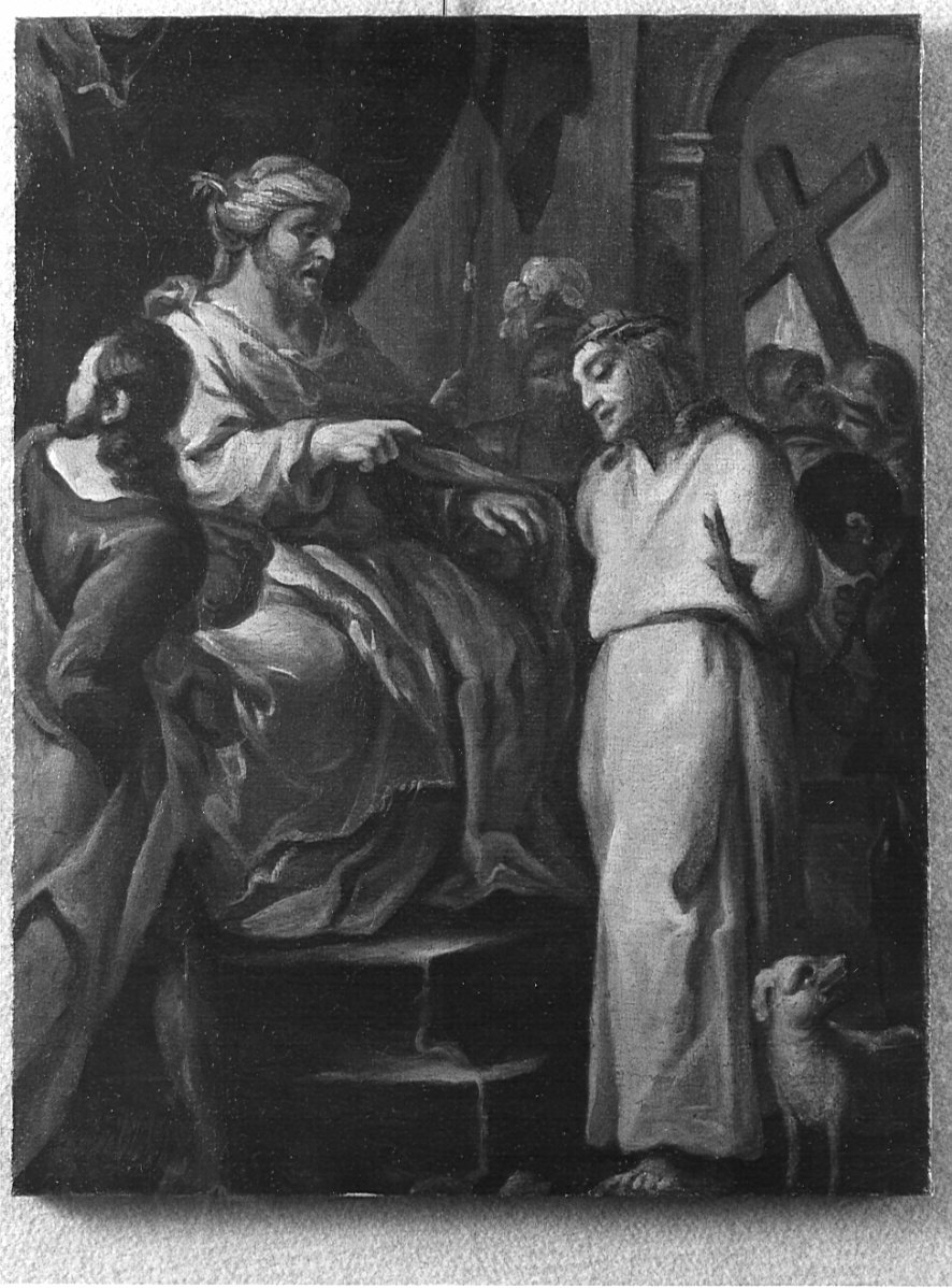 stazione I: Gesù condannato a morte (dipinto, elemento d'insieme) - ambito lombardo (prima metà sec. XVIII)