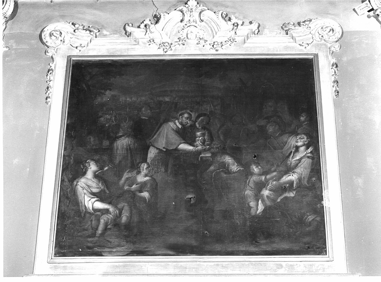 San Carlo Borromeo comunica gli appestati (dipinto, pendant) di Prina Giuseppe (prima metà sec. XVIII)