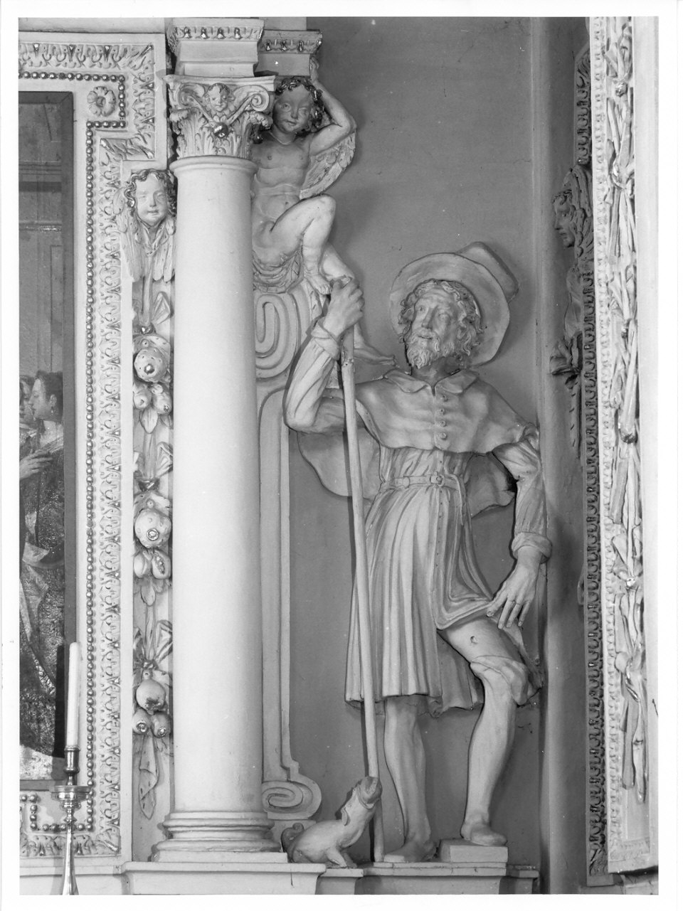 San Rocco (decorazione plastica, elemento d'insieme) di Casella Alessandro (cerchia) (sec. XVII)