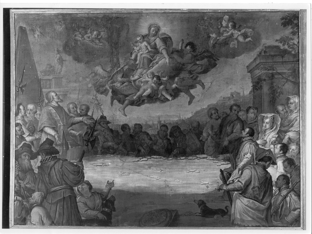 miracolo della Madonna della Neve (dipinto, opera isolata) di Prina Giuseppe (sec. XVIII)