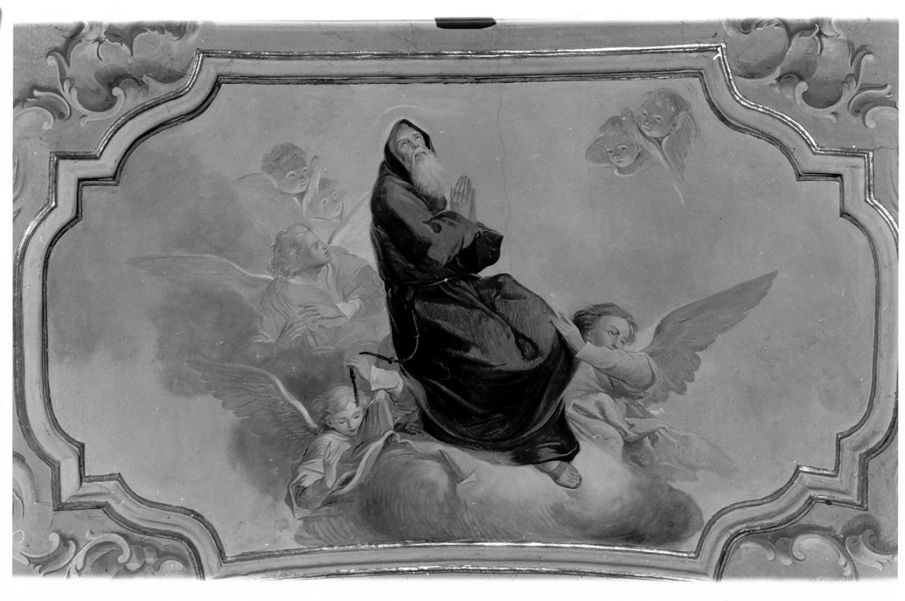 San Francesco di Paola in gloria (dipinto, elemento d'insieme) di Conconi Turildo (sec. XX)