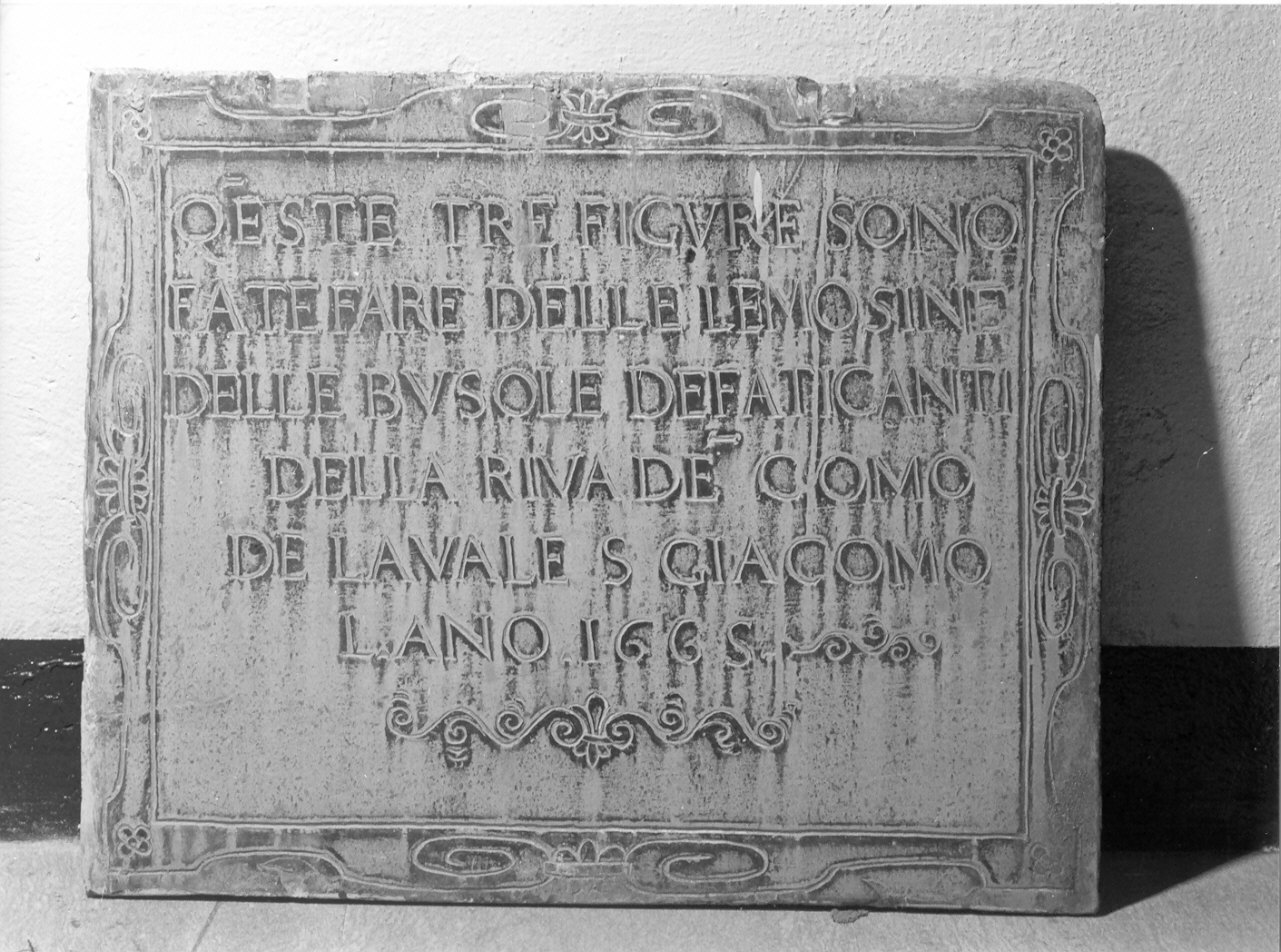 lapide commemorativa, opera isolata - ambito lariano (sec. XVII)