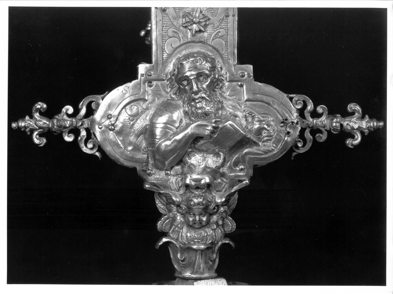 San Luca Evangelista (placchetta di croce processionale, elemento d'insieme) - bottega napoletana (sec. XVI)