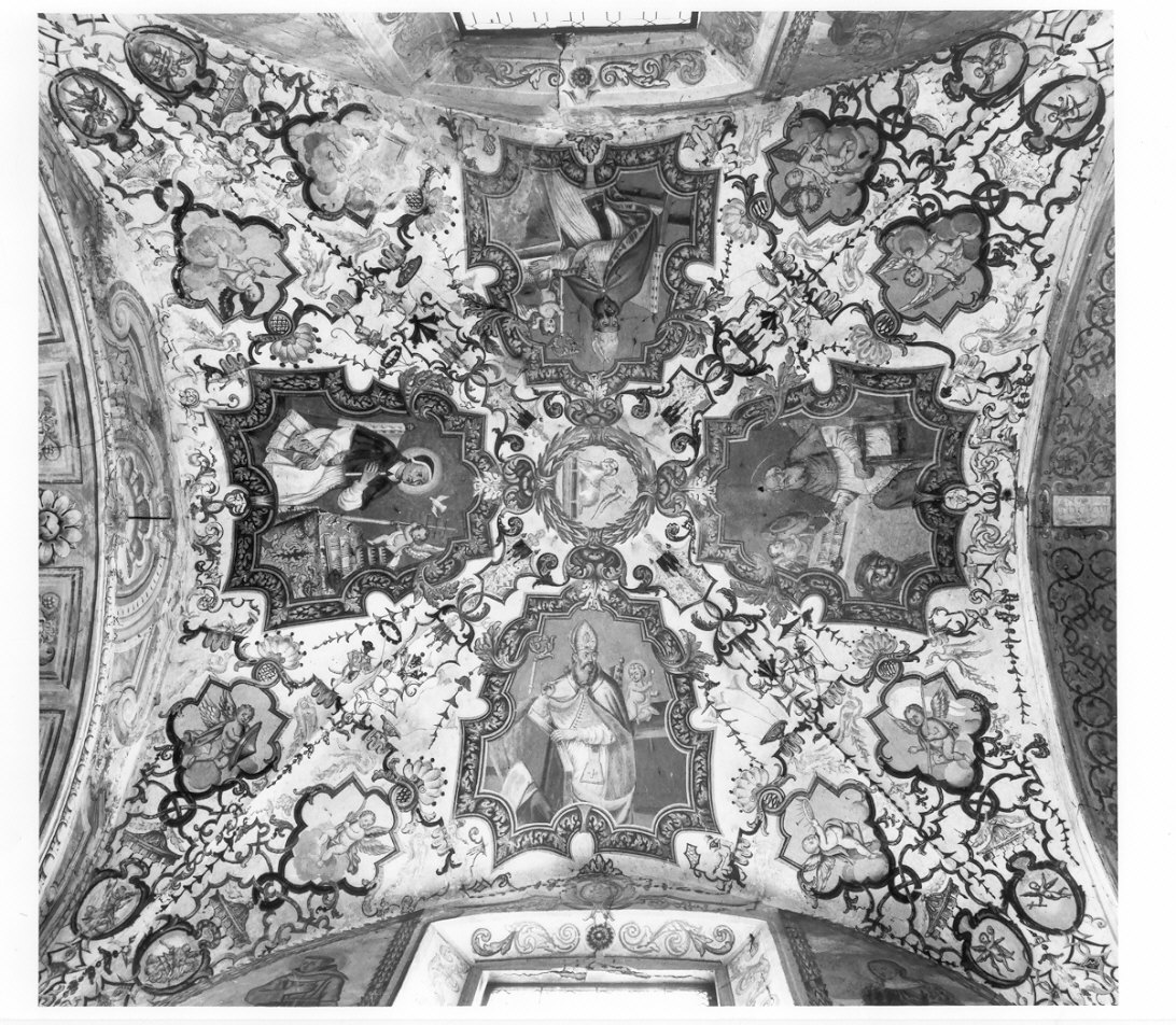 Dottori della chiesa (decorazione pittorica, elemento d'insieme) - ambito lombardo (sec. XVIII)