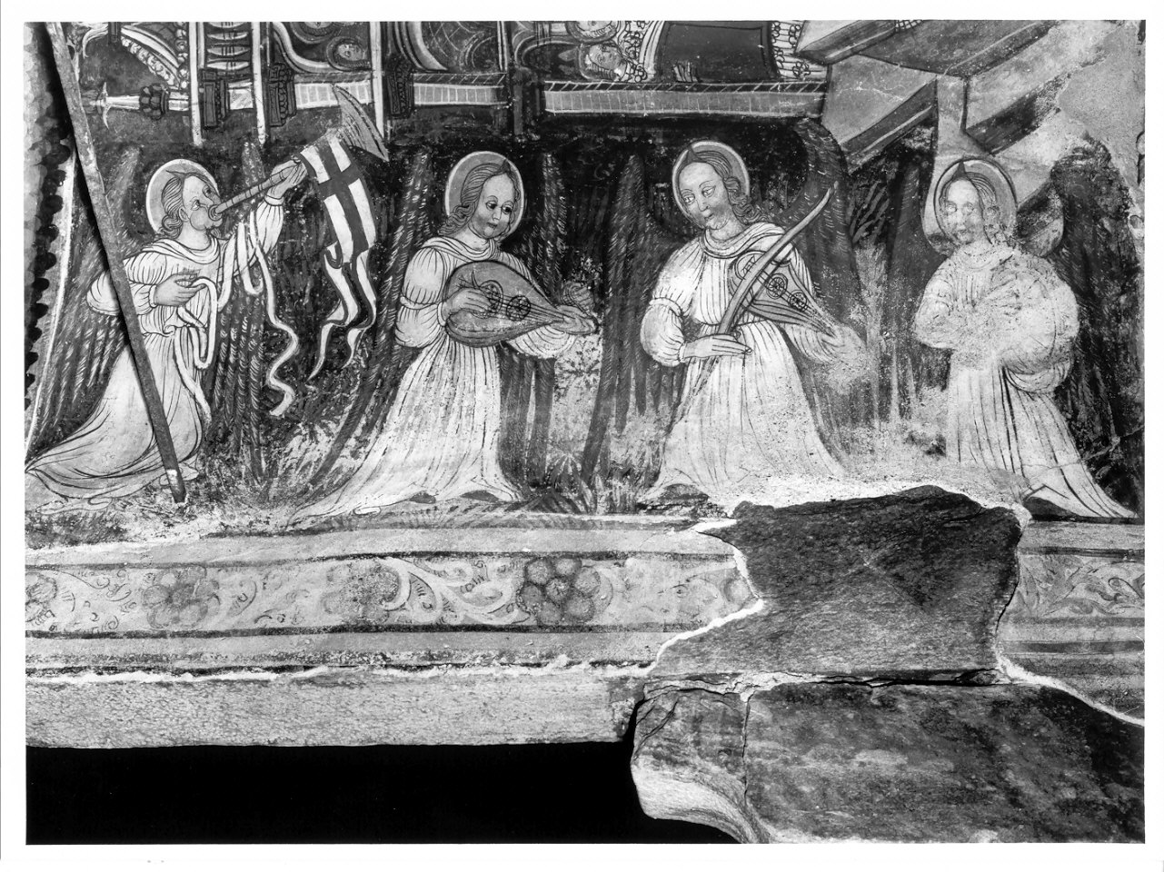 angeli musicanti (dipinto, elemento d'insieme) di Giovannino da Sondalo (attribuito) (sec. XVI)