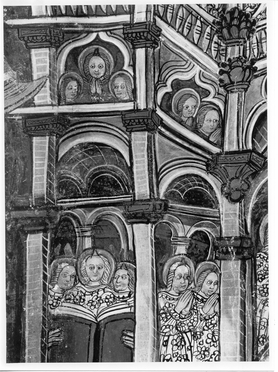 angeli e cherubini (dipinto, elemento d'insieme) di Giovannino da Sondalo (attribuito) (sec. XVI)
