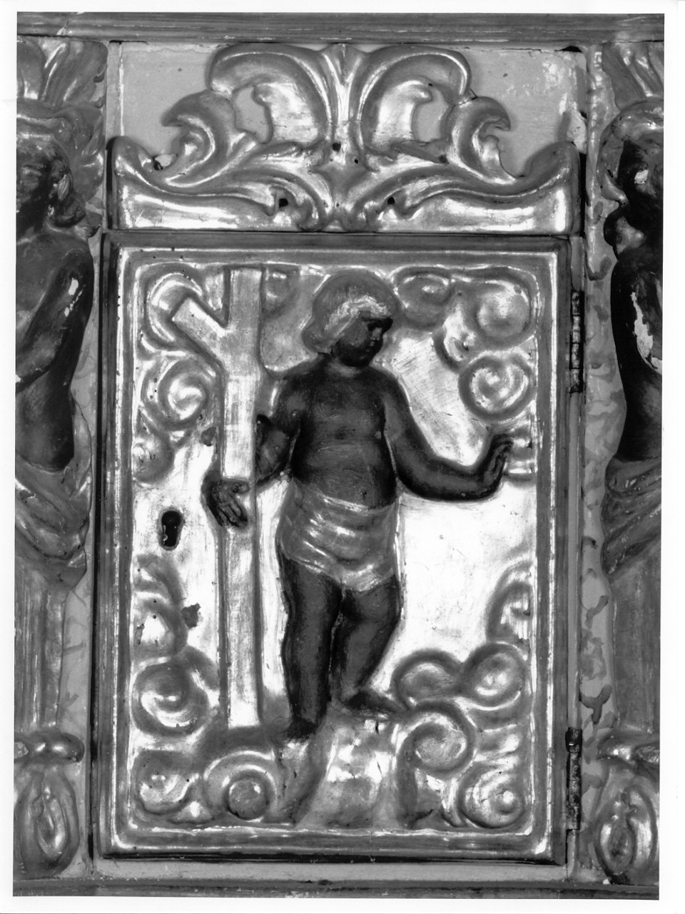 sportello di tabernacolo, elemento d'insieme - ambito valtellinese (fine/inizio secc. XVII/ XVIII)