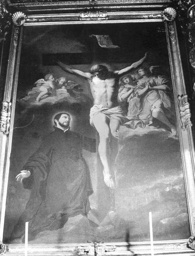 San Francesco Saverio in adorazione del crocifisso (dipinto, elemento d'insieme) di Padre Ulderico (sec. XVII)