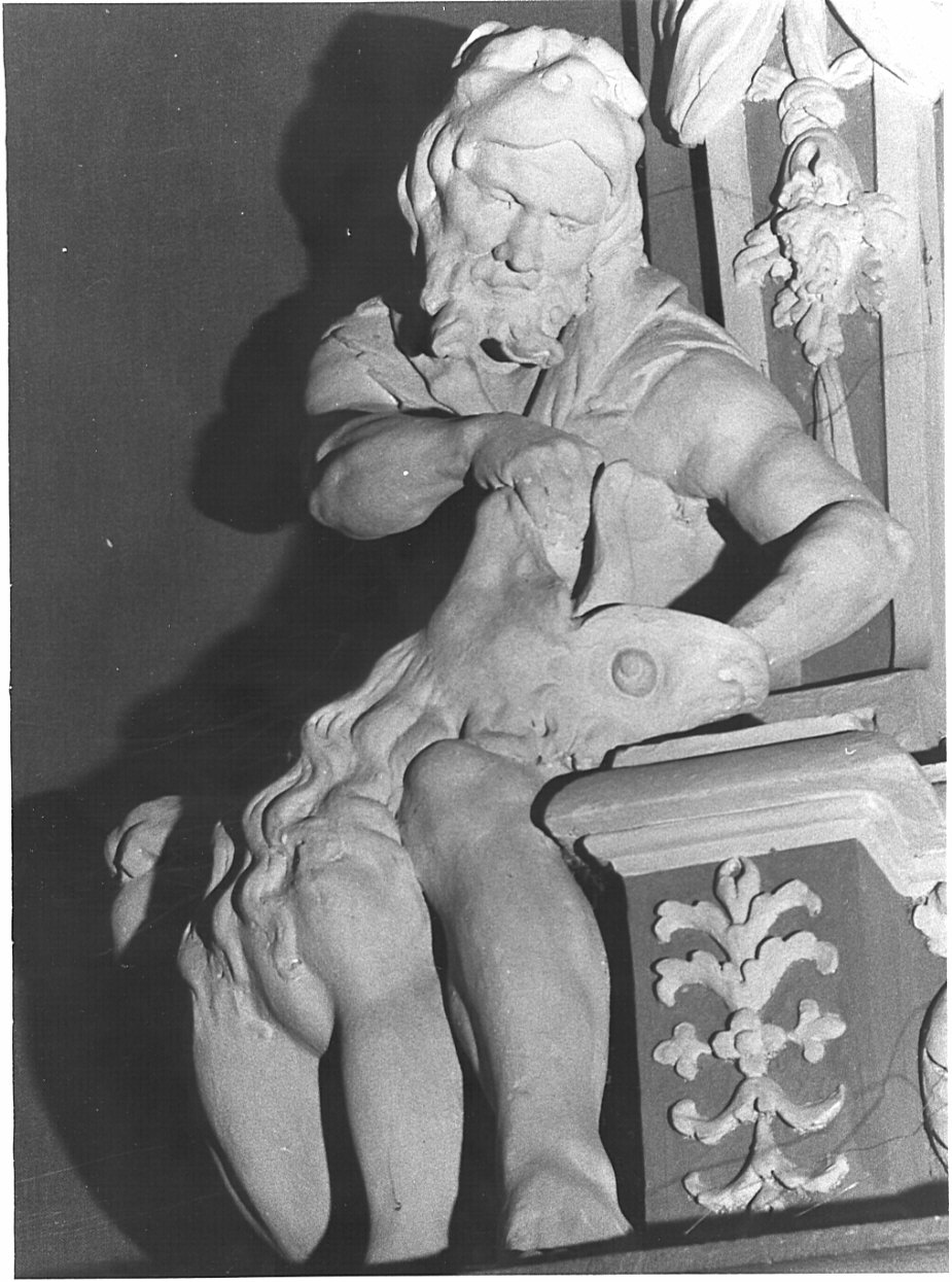 Ercole e il leone di Nemea (scultura, elemento d'insieme) di Sala Giovanni Angelo (maniera) (fine sec. XVII)