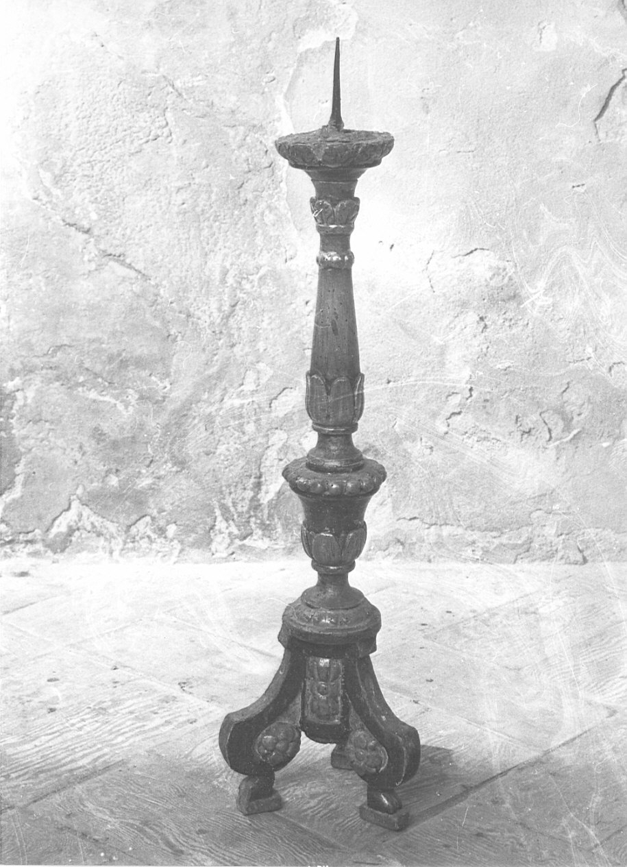 candeliere d'altare, serie - bottega bergamasca (secc. XVIII/ XIX)