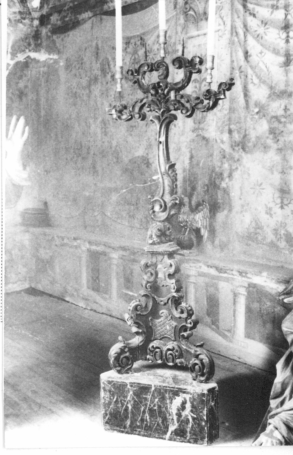 candelabro da chiesa, coppia - bottega bergamasca (sec. XVIII)