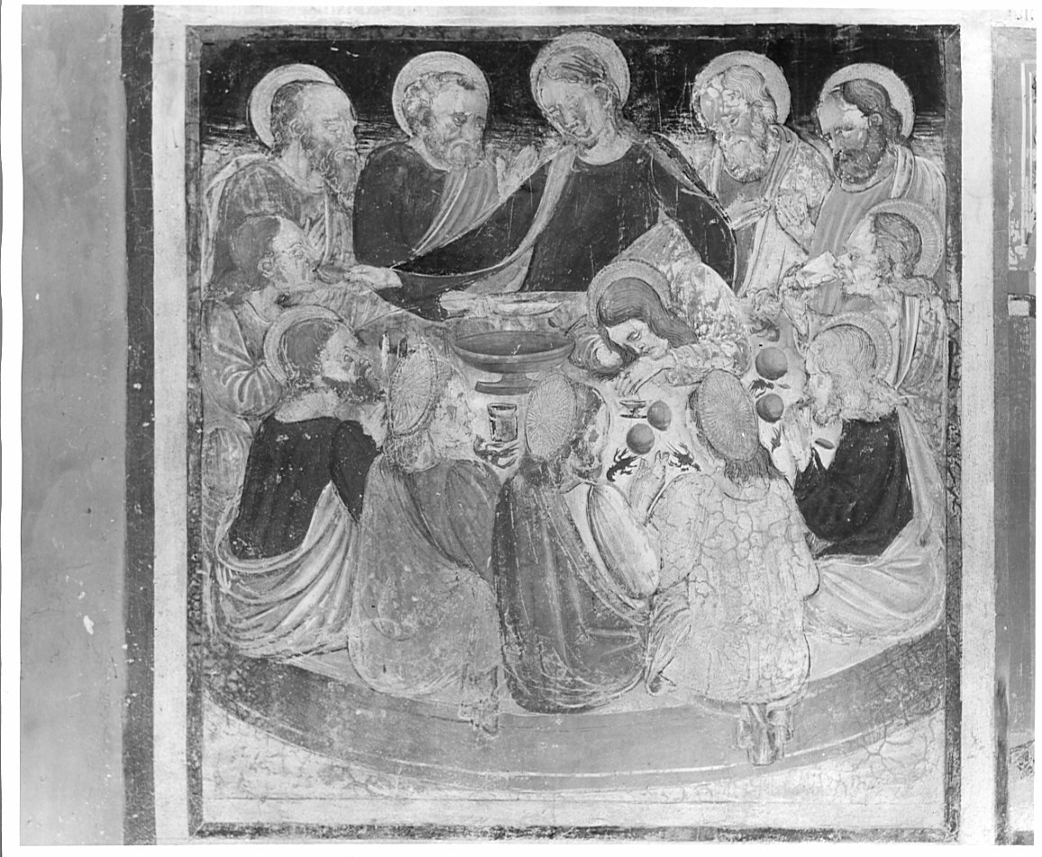 ultima cena (dipinto, elemento d'insieme) di Borlone Jacopo (attribuito), Busca Giacomo (attribuito) (sec. XV)