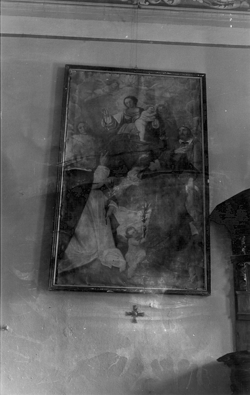 Madonna con Bambino/ San Sebastiano/ San Domenico/ Sant'Antonio da Padova, Sant'Anna/ San Rocco (dipinto, opera isolata) di Zambelli Giovanni (attribuito) (inizio sec. XVII)