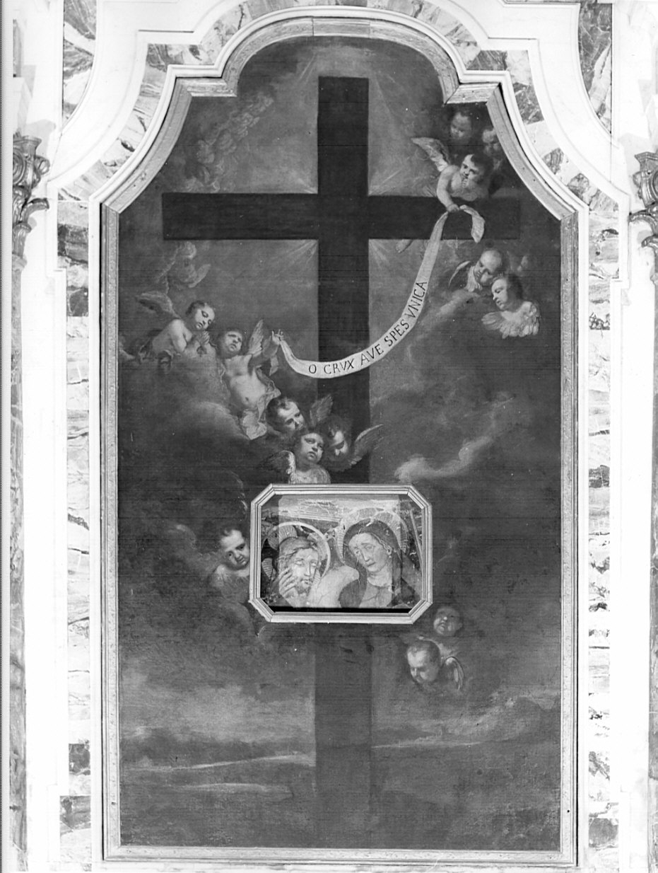 croce con trionfo di cherubini (dipinto, opera isolata) - ambito bergamasco (sec. XIX)