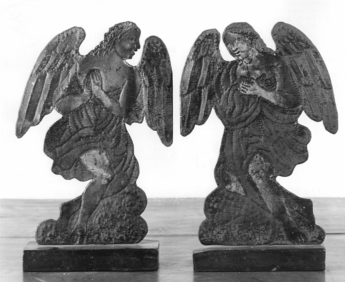 angeli adoranti (statuetta, coppia) - bottega bergamasca (sec. XIX)