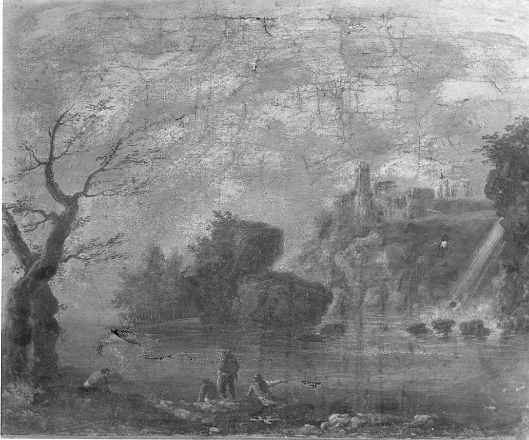 paesaggio lacustre (dipinto, opera isolata) - ambito lombardo (sec. XVIII)