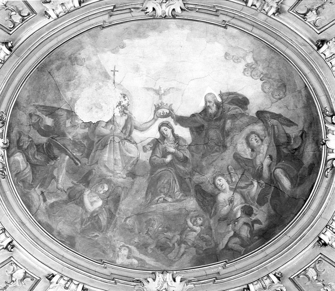 incoronazione di Maria Vergine (dipinto, elemento d'insieme) di Ferrari Federico (fine sec. XVIII)
