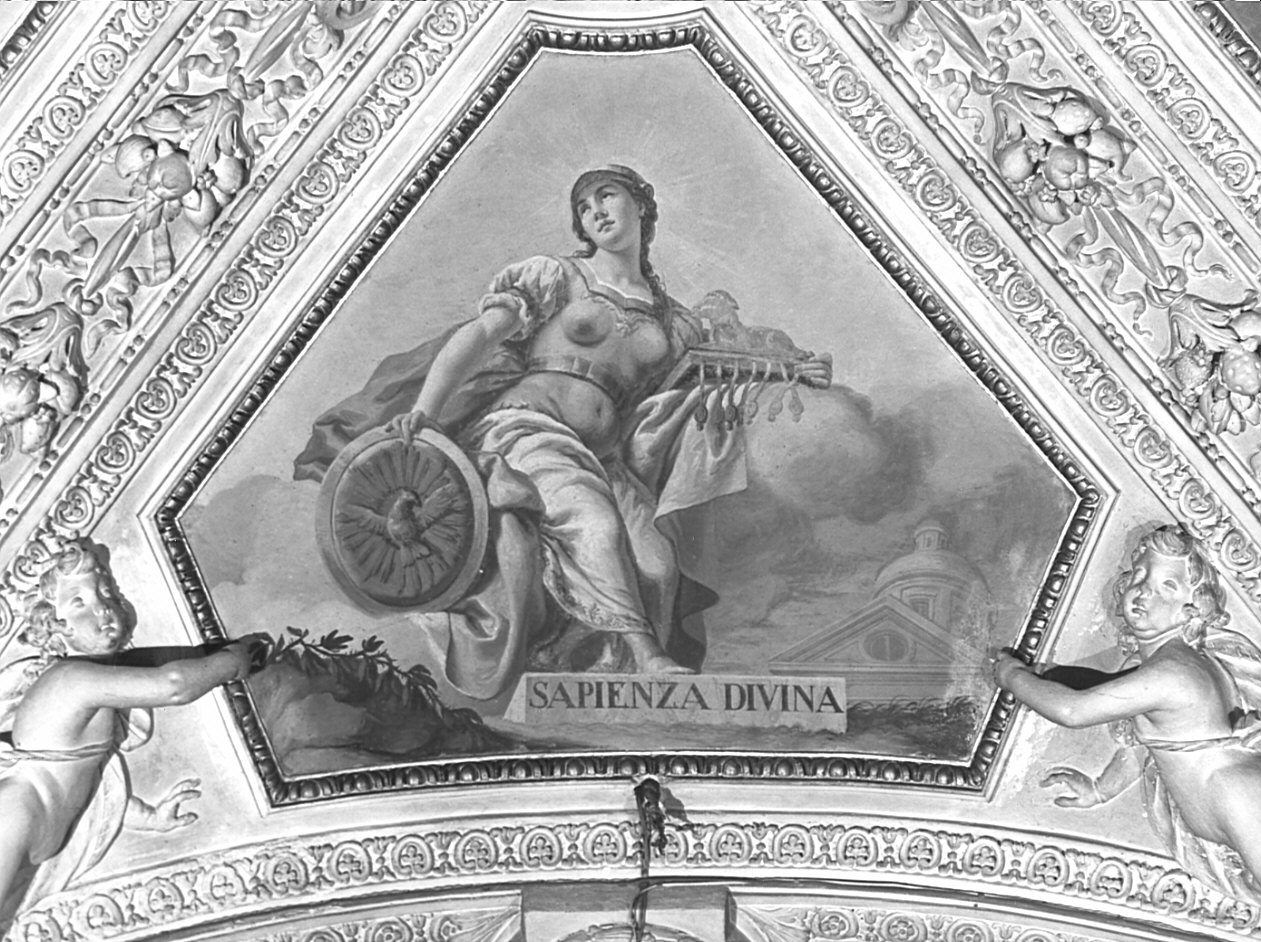 Figura allegorica della Sapienza Divina (dipinto, elemento d'insieme) di Orelli Vincenzo Angelo (fine sec. XVIII)