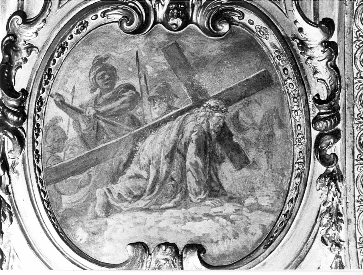 salita di Cristo al monte Calvario (dipinto, elemento d'insieme) di Ferrari Federico (terzo quarto sec. XVIII)