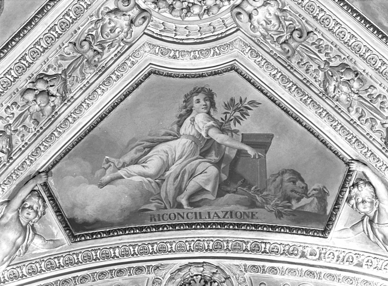 allegorie delle virtù (dipinto, ciclo) di Orelli Vincenzo Angelo (fine sec. XVIII)