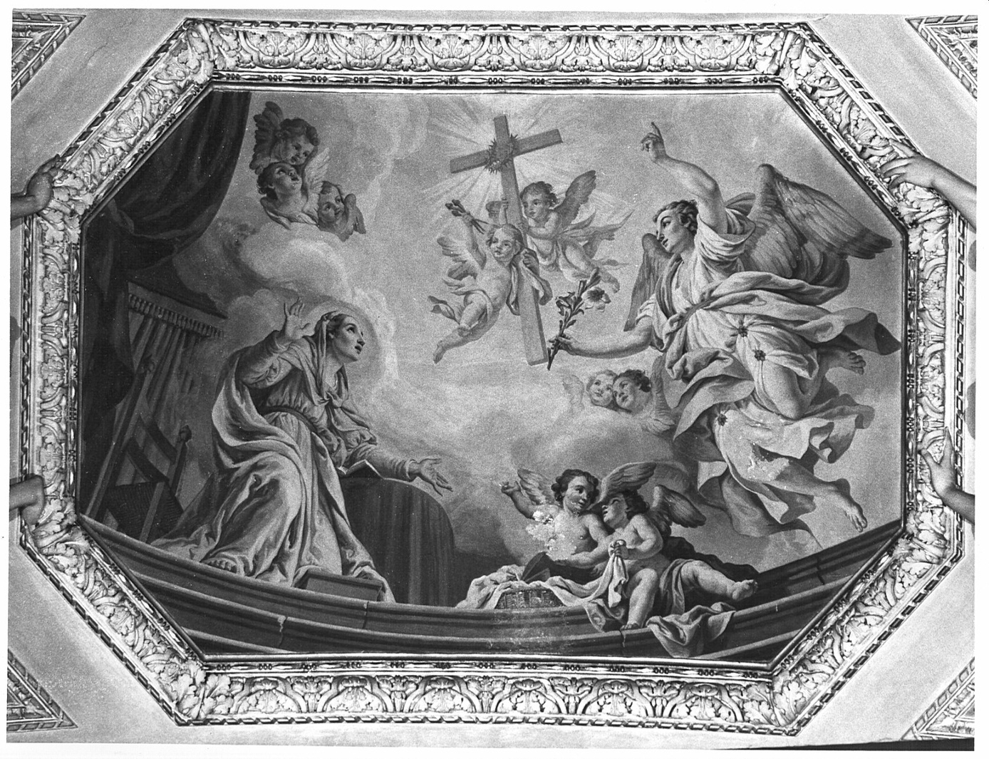 Annunciazione (dipinto, opera isolata) di Orelli Vincenzo Angelo (fine sec. XVII)