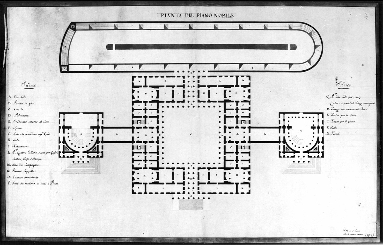 pianta, architettura: progetto per Palazzo Reale (disegno, opera isolata) - ambito italiano (sec. XIX)