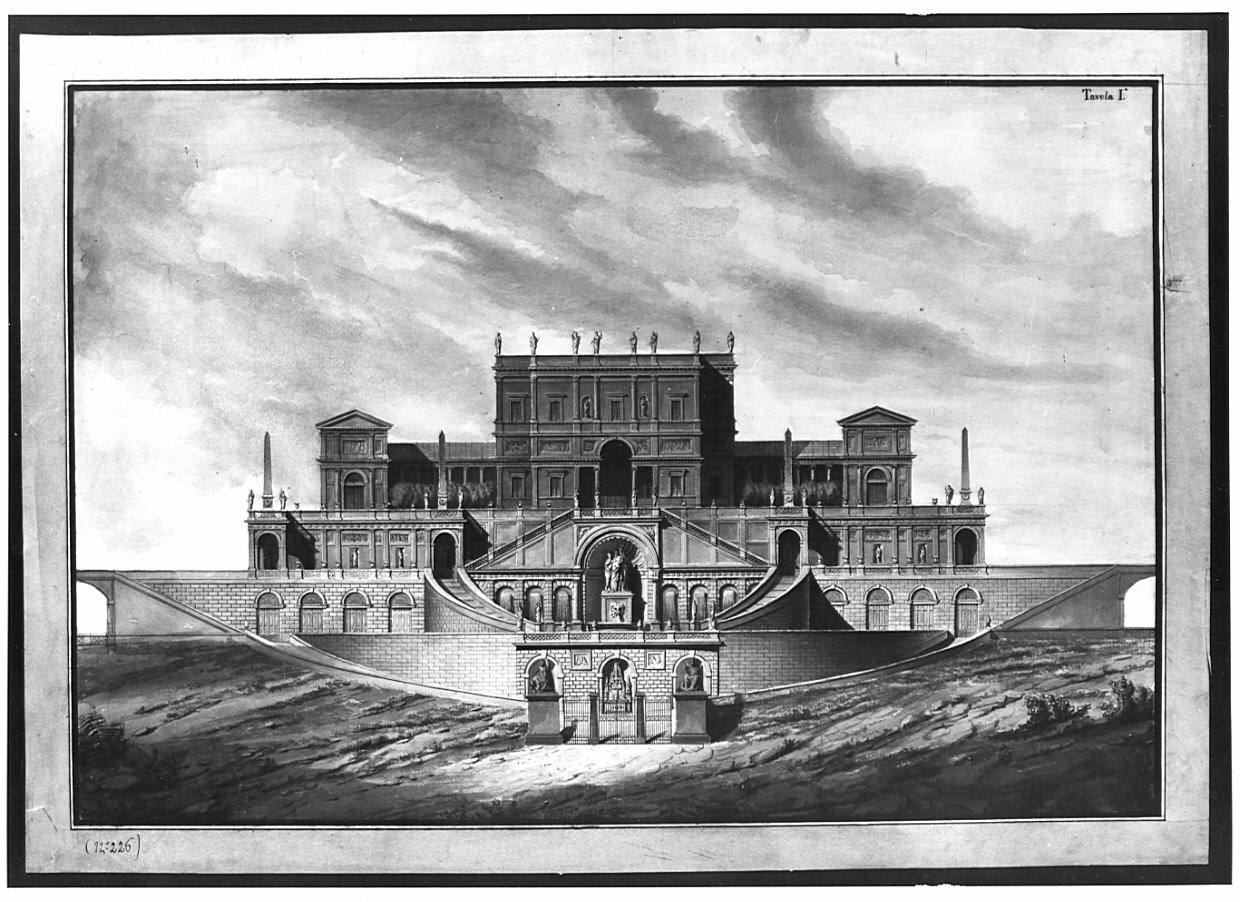 prospetto, architettura: progetto per casino di delizie (disegno, opera isolata) di Franzini Bartolomeo (sec. XIX)