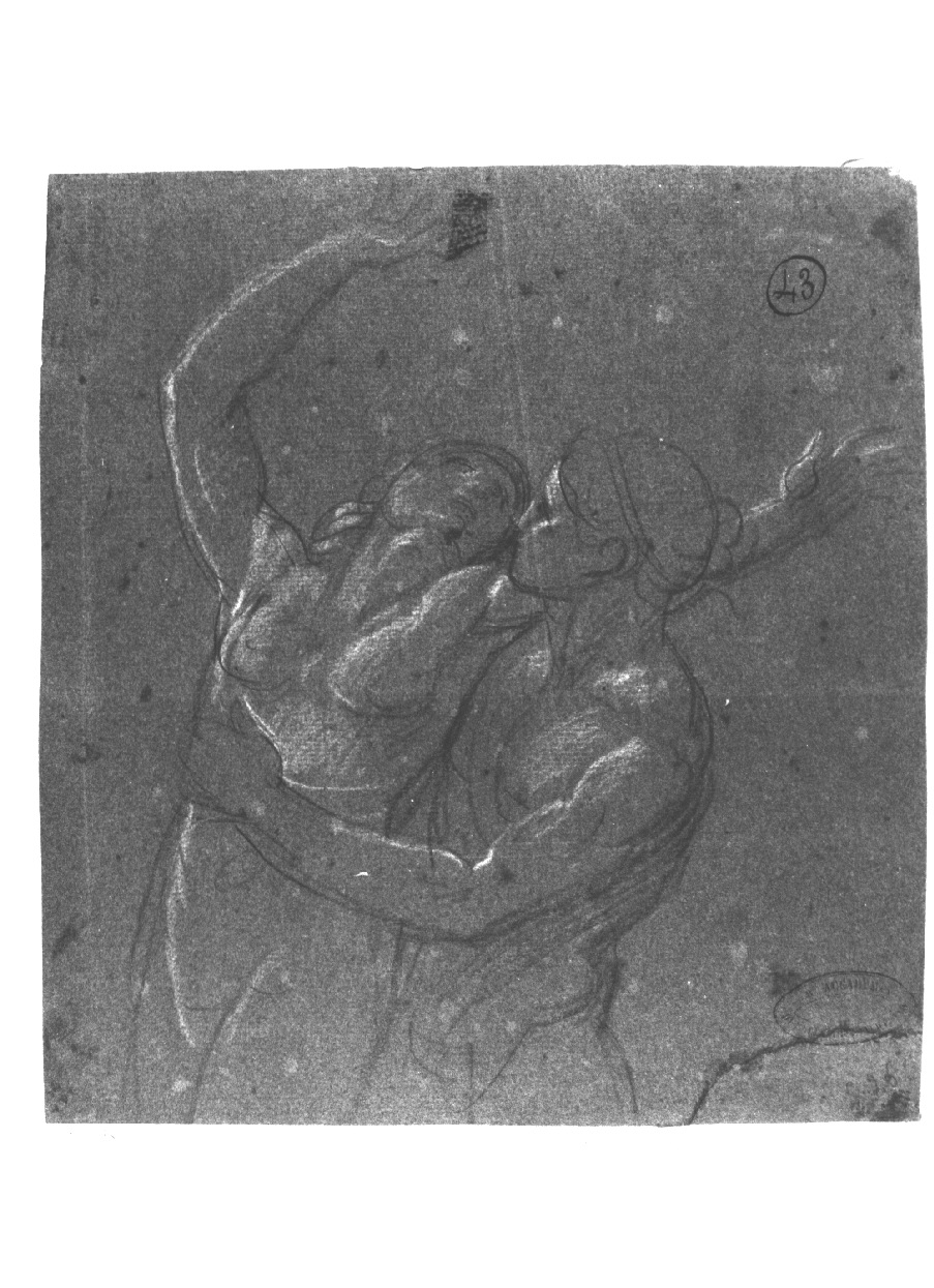 Giovane che sorregge un guerriero svenuto//bambino, Apollo e Dafne/ bambino (disegno, opera isolata) di Appiani Andrea (secc. XVIII/ XIX)