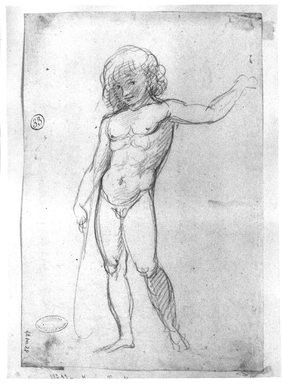 Fanciullo ignudo, fanciullo ignudo (disegno, opera isolata) di Appiani Andrea (sec. XVIII)
