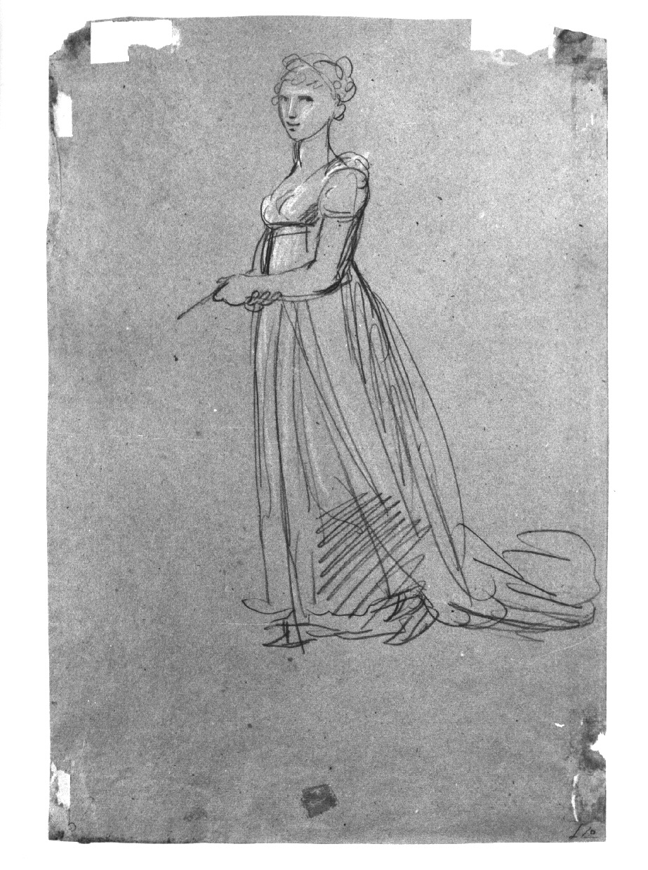 figura di dama seduta, figura femminile seduta/ figura femminile (disegno, opera isolata) di Appiani Andrea (sec. XIX)