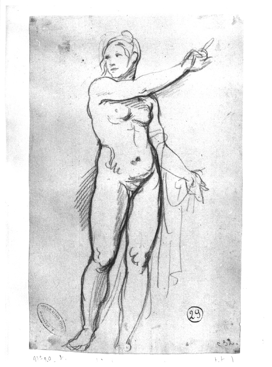 Figura di donna ignuda, figura femminile nuda (disegno, opera isolata) di Appiani Andrea (inizio sec. XIX)