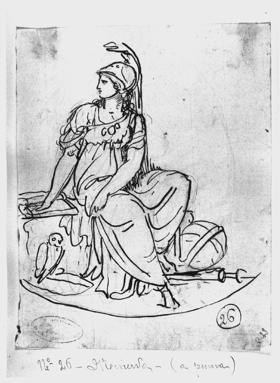 Minerva, Minerva (disegno, opera isolata) di Appiani Andrea (inizio sec. XIX)