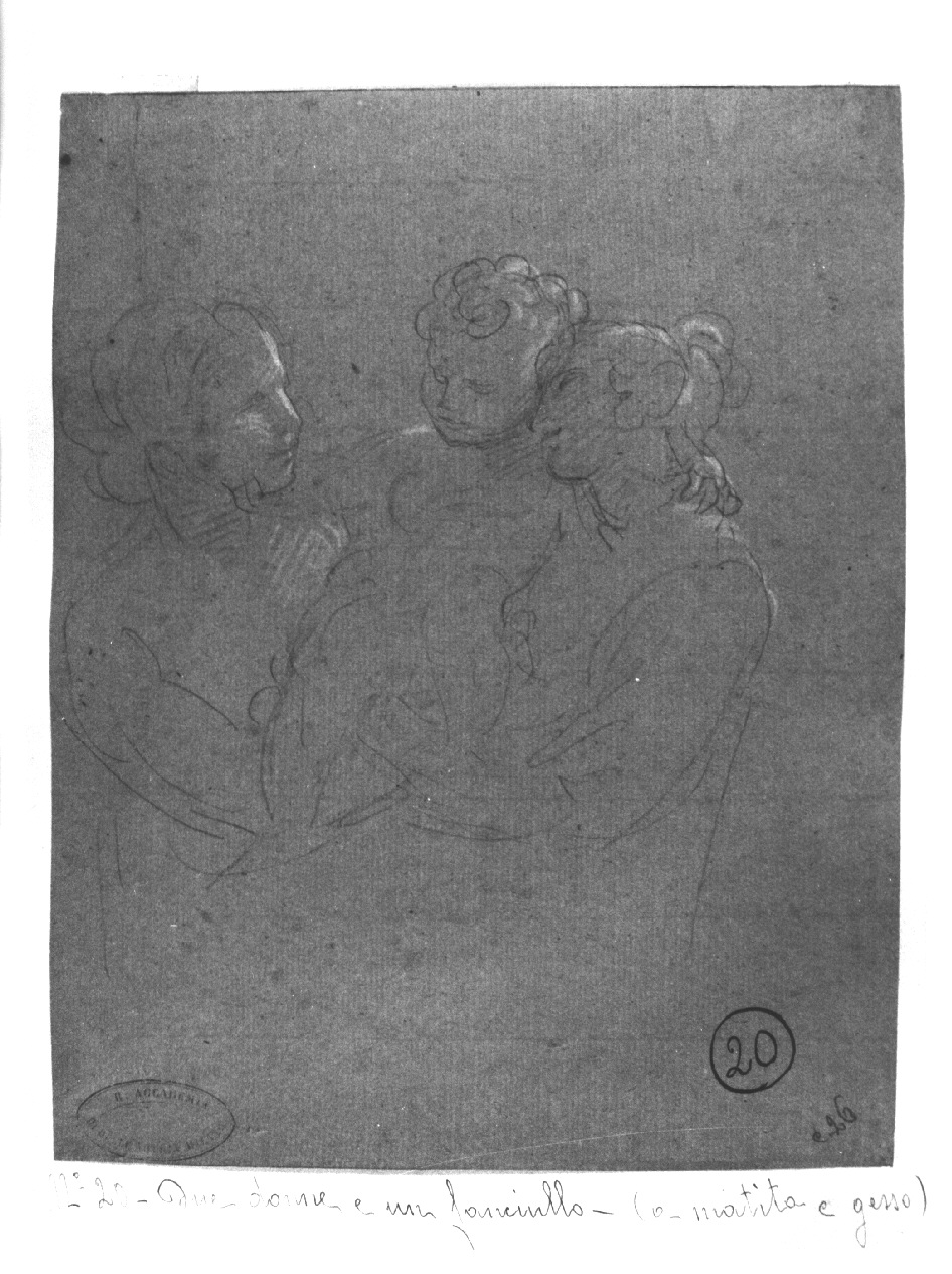Due donne e un fanciullo, figure femminili con bambino (disegno, opera isolata) di Appiani Andrea (inizio sec. XIX)
