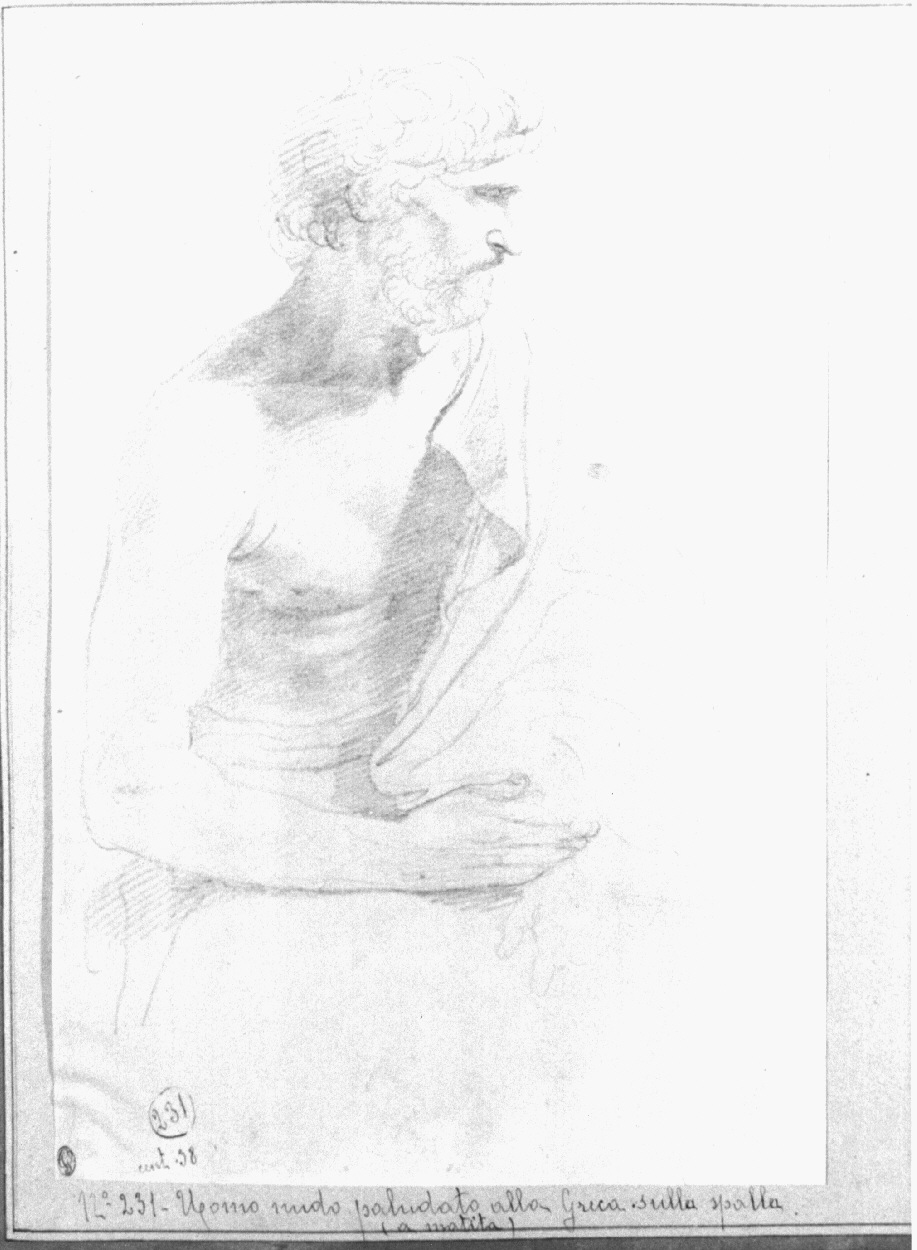 figura maschile seduta (disegno, opera isolata) di Appiani Andrea (secc. XVIII/ XIX)