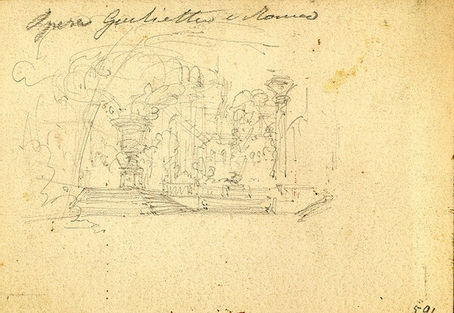 Vestibolo monumentale, interno (atrio) (disegno, opera isolata) di Ferrario Carlo (sec. XIX)