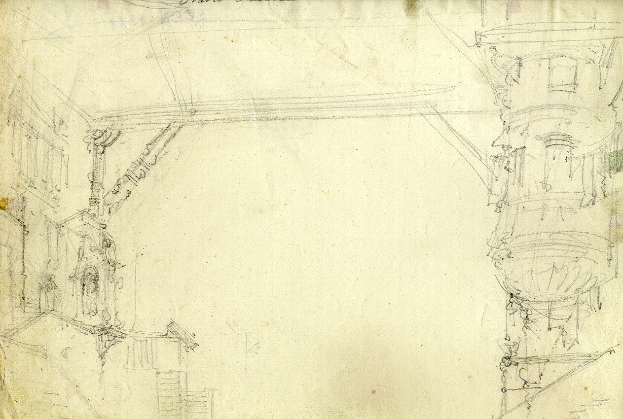 Interno della grotta di Adelberge, interno di sala sotterranea (disegno, opera isolata) di Ferrario Carlo (sec. XIX)